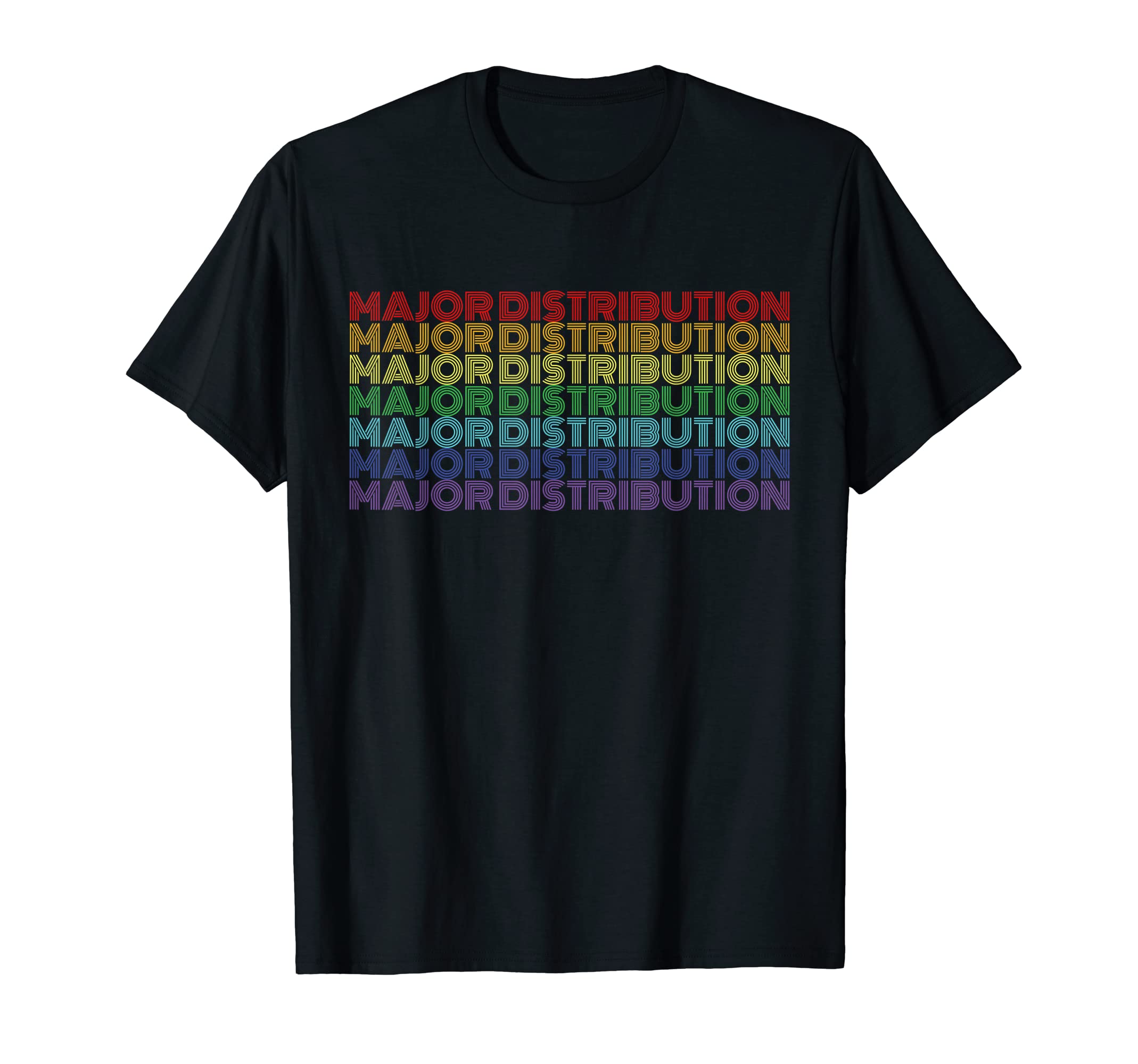 Major Distribution Rainbow Minimalist T-Shirt - Aesthetic Graphic Unisex - T-Shirt, Sweatshirt, Hoodie