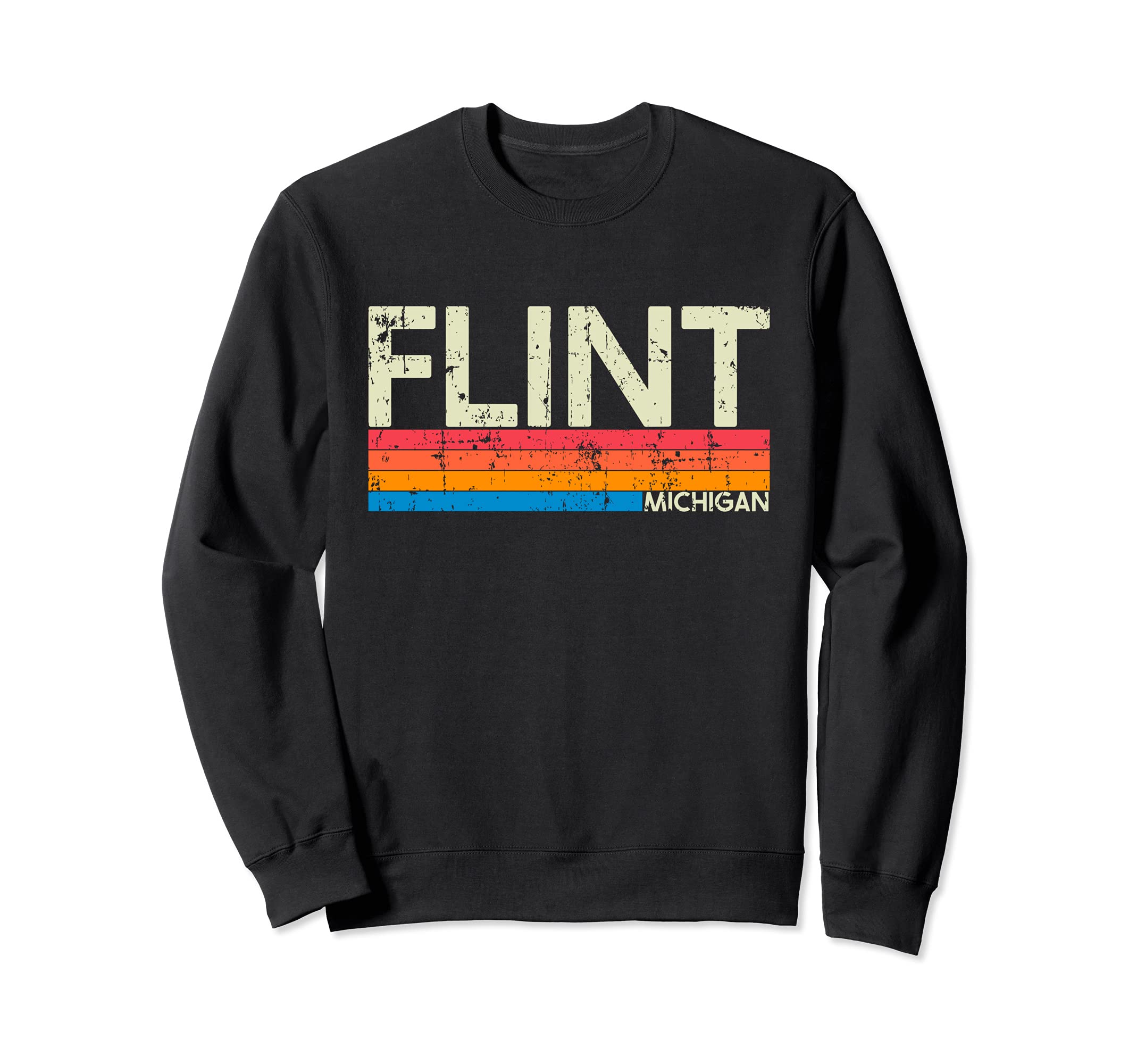 Flint Michigan Distressed Sweatshirt - Graphic Print for Adults - T-Shirt, Sweatshirt, Hoodie