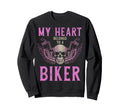 Biker My Heart Belongs To Biker Sweatshirt - Fun Novelty Design for Adults - T-Shirt, Sweatshirt, Hoodie