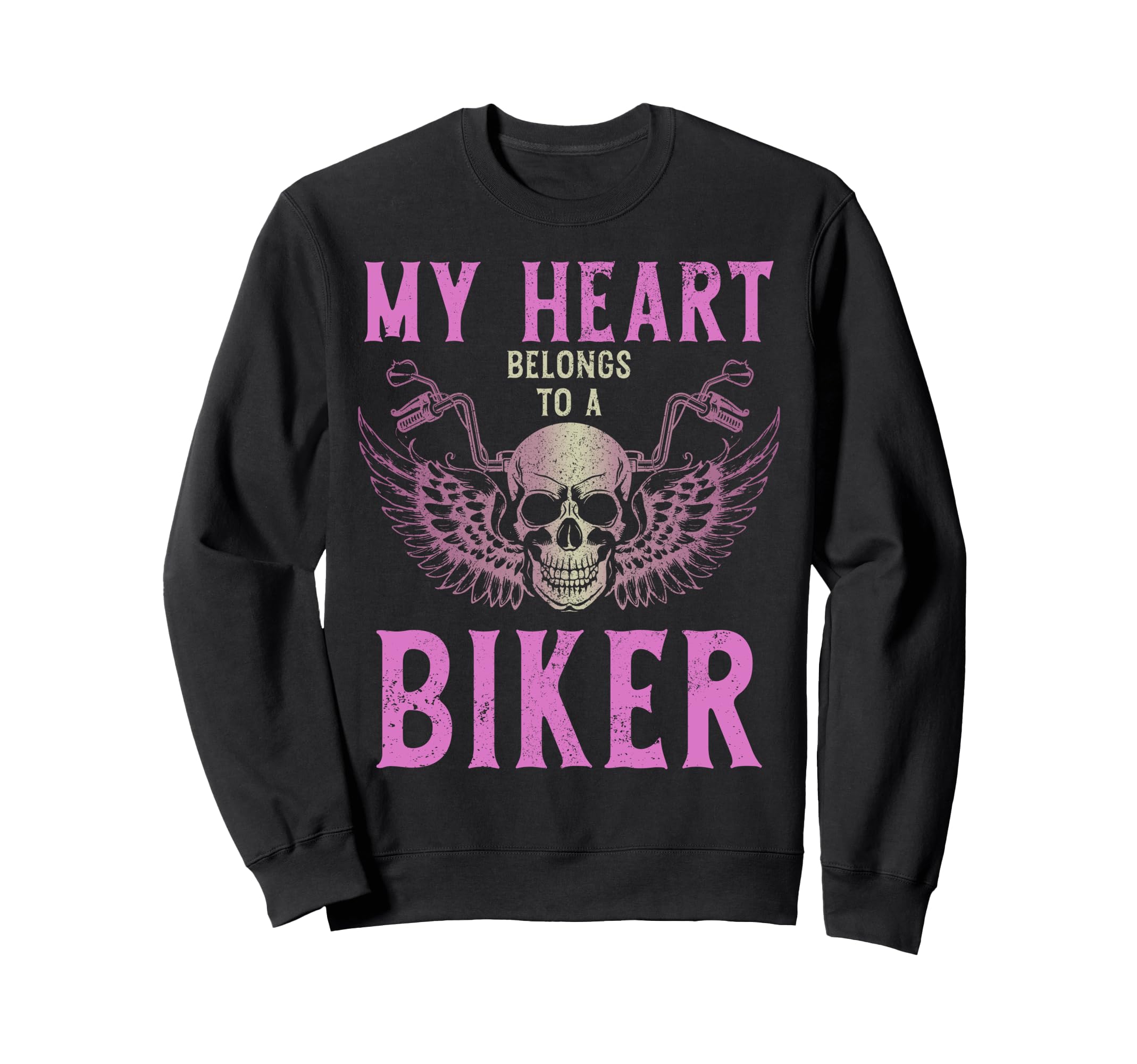 Biker My Heart Belongs To Biker Sweatshirt - Fun Novelty Design for Adults - T-Shirt, Sweatshirt, Hoodie