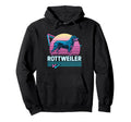 Rottweiler Synthwave Aesthetic Dog Hoodie - Casual Everyday Wear Unisex - T-Shirt, Sweatshirt, Hoodie