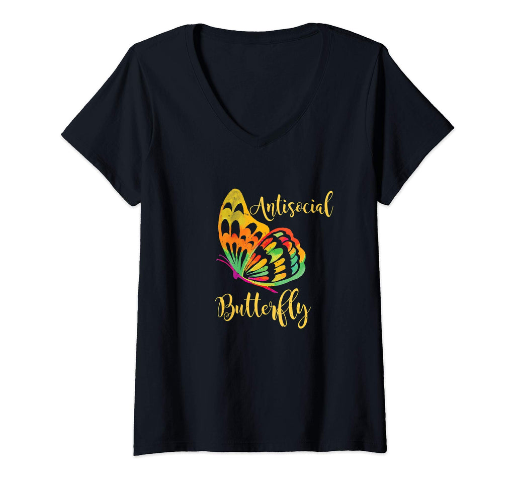 Womens Antisocial Butterfly T-Shirt - Casual Everyday Wear Men Women - T-Shirt, Sweatshirt, Hoodie