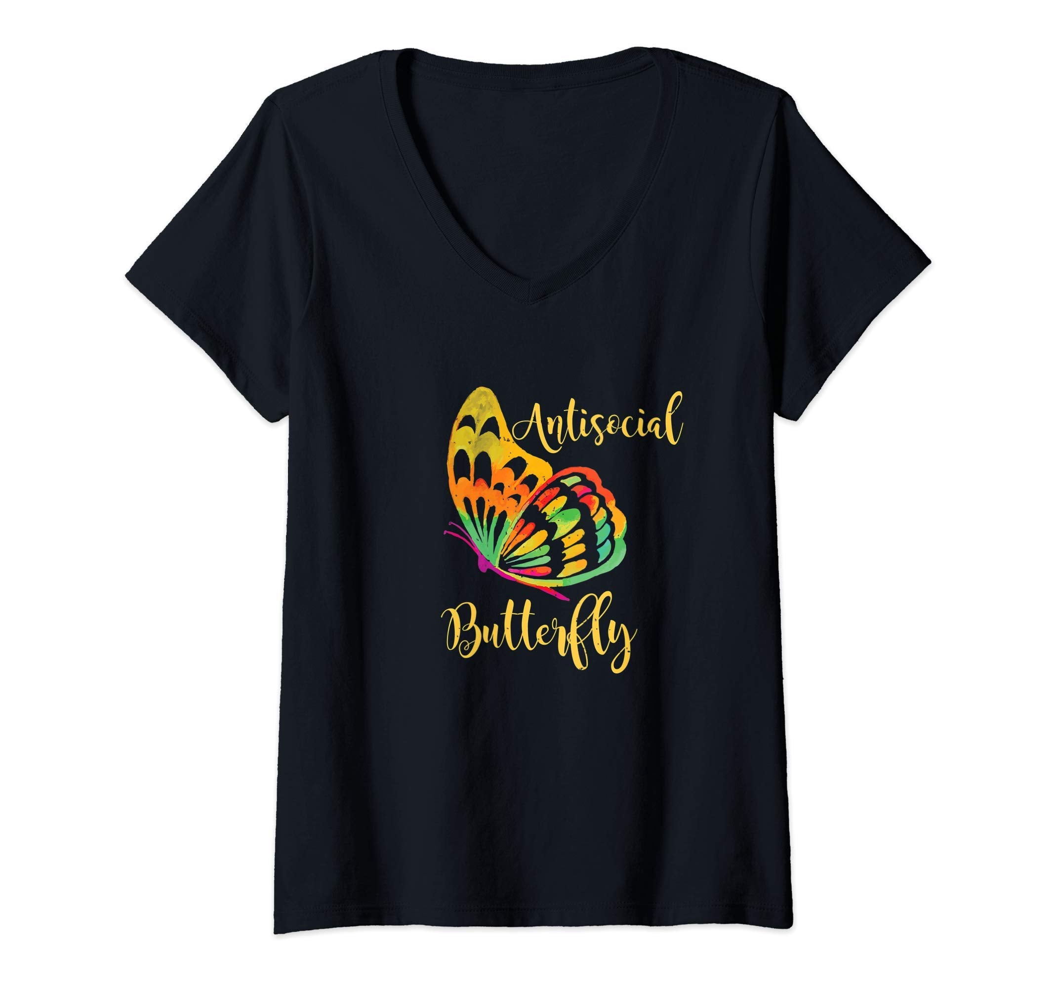 Womens Antisocial Butterfly T-Shirt - Casual Everyday Wear Men Women - T-Shirt, Sweatshirt, Hoodie