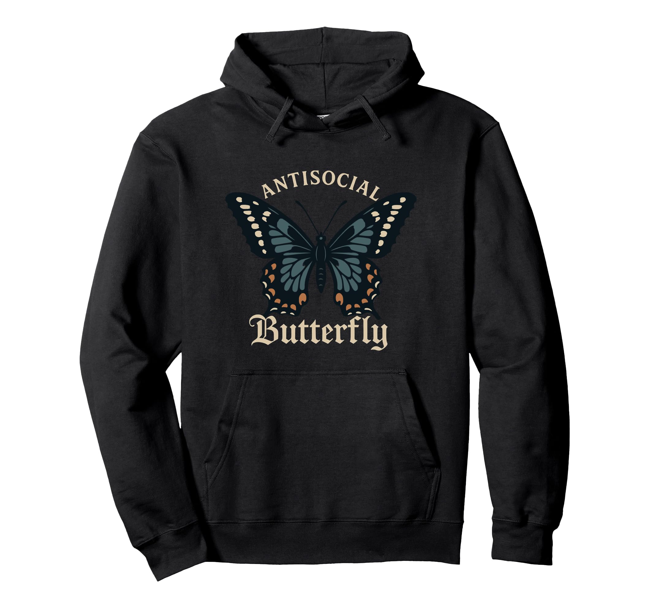 Antisocial Butterfly Fairycore Introvert Hoodie - Trendy Graphic Men Women - T-Shirt, Sweatshirt, Hoodie