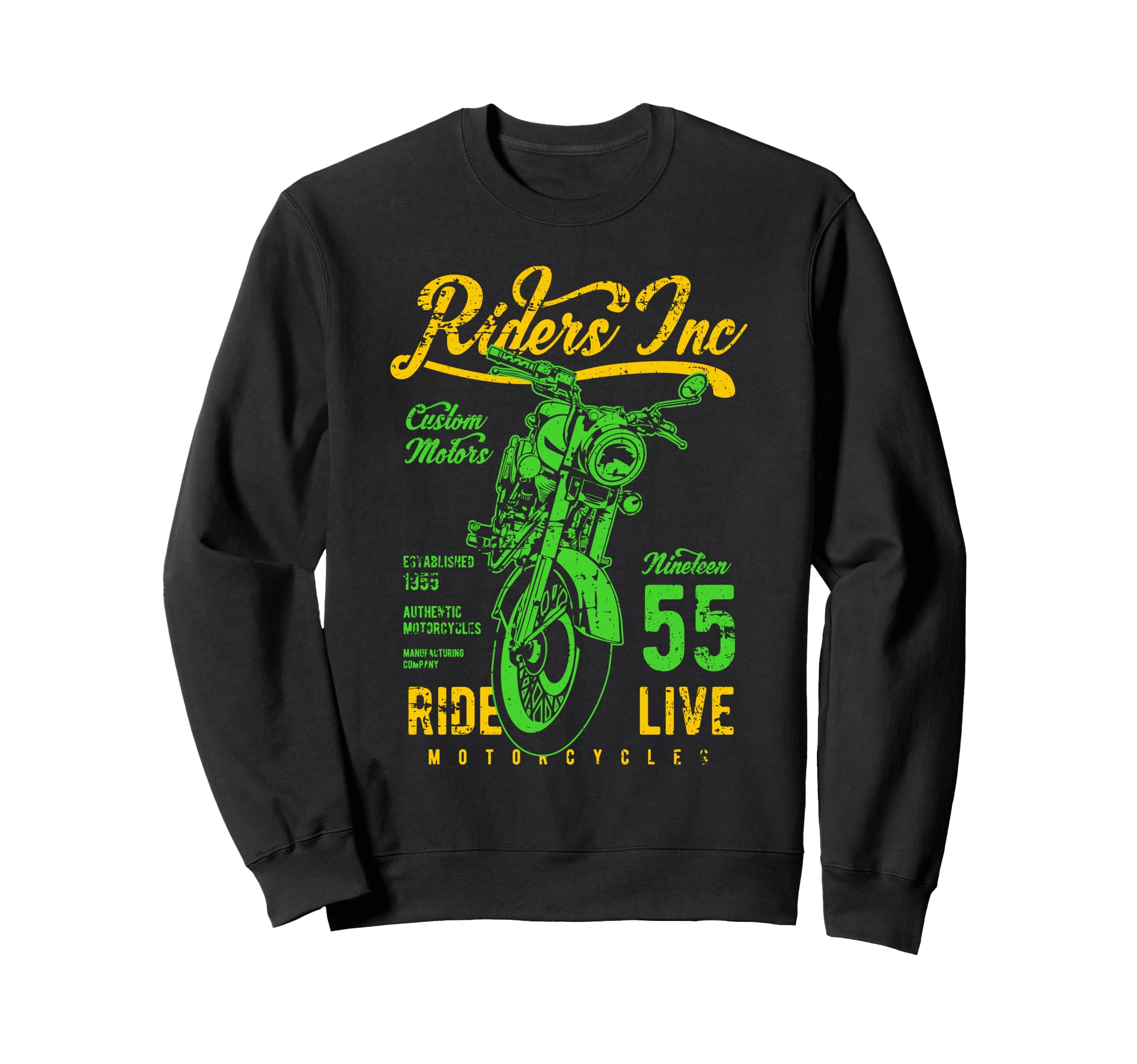 Riders Inc 1955 Motorcycle Sweatshirt - Streetwear Style for Adults - T-Shirt, Sweatshirt, Hoodie