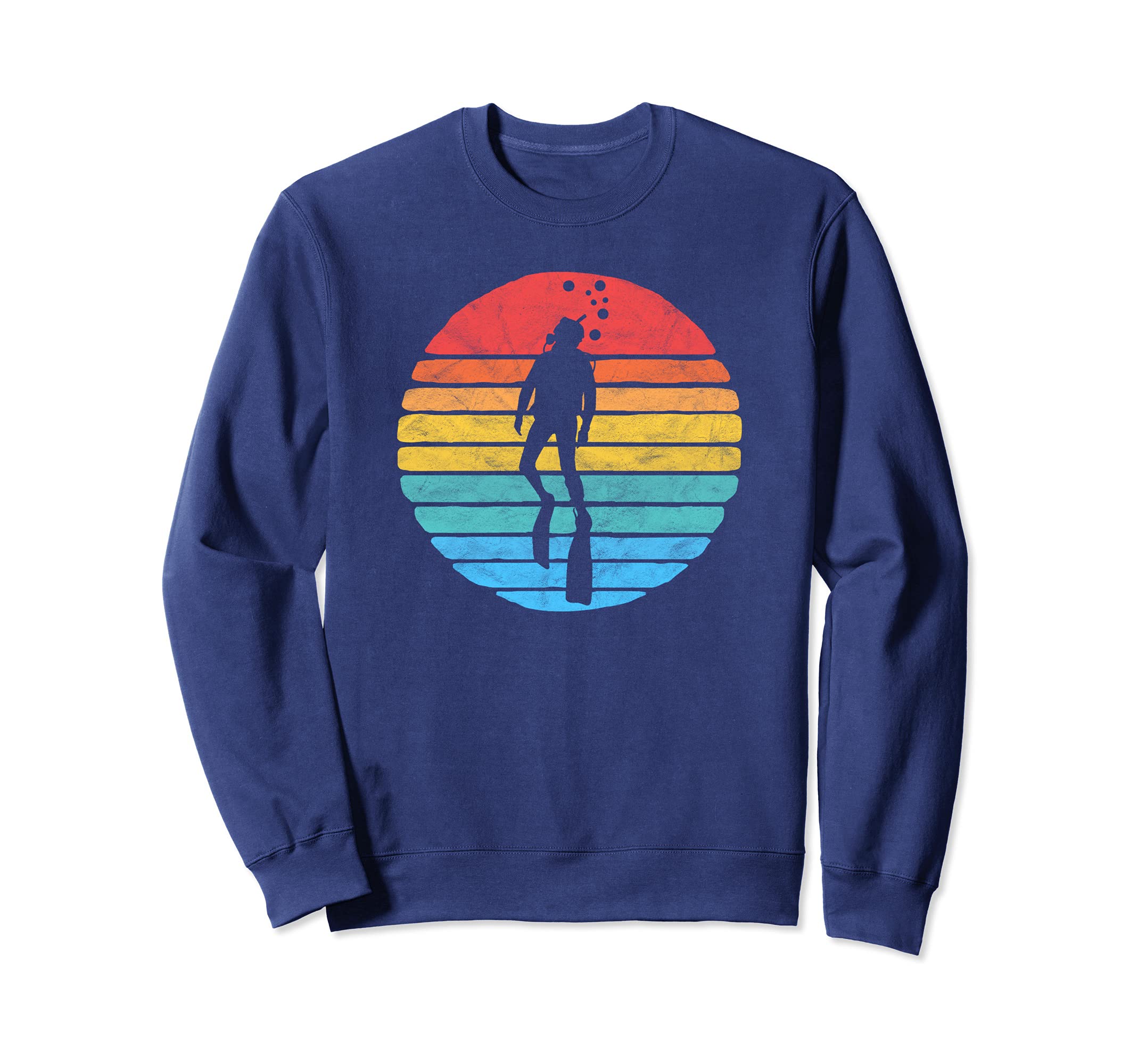 Scuba Diver Eighties Distressed Sweatshirt - Novelty Apparel for Adults - T-Shirt, Sweatshirt, Hoodie