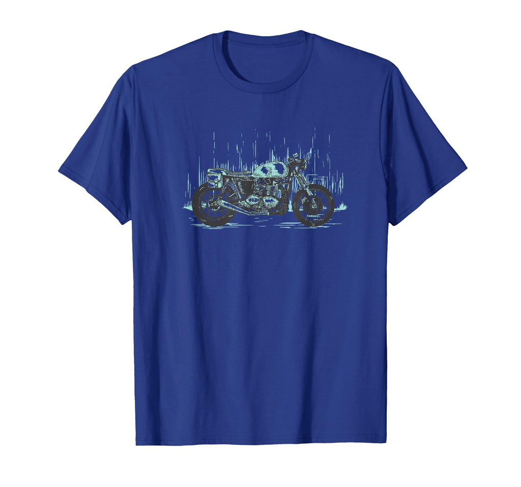 Antique Motorcycle Teal Accent T-Shirt - Custom Art Print Men Women - T-Shirt, Sweatshirt, Hoodie