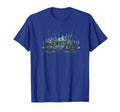 Antique Motorcycle Teal Accent T-Shirt - Custom Art Print Men Women - T-Shirt, Sweatshirt, Hoodie