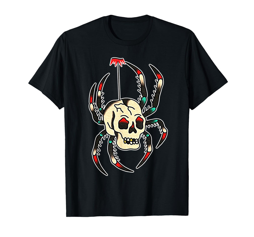 Spider Skull Tattoo Flash T-Shirt - Trendy Graphic for Adults - T-Shirt, Sweatshirt, Hoodie