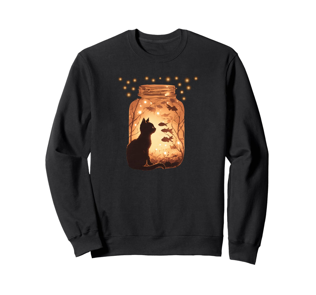 Dream Jar Cat And Goldfish Surreal Sweatshirt - Novelty Apparel for Adults - T-Shirt, Sweatshirt, Hoodie