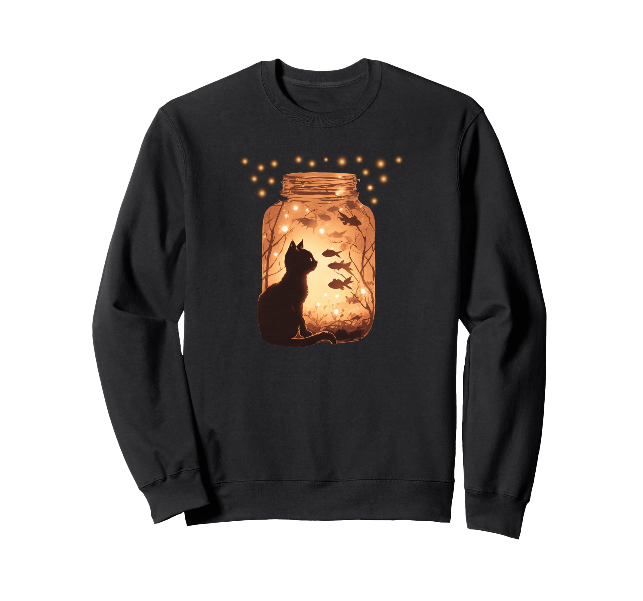 Dream Jar Cat And Goldfish Surreal Sweatshirt - Novelty Apparel for Adults - T-Shirt, Sweatshirt, Hoodie