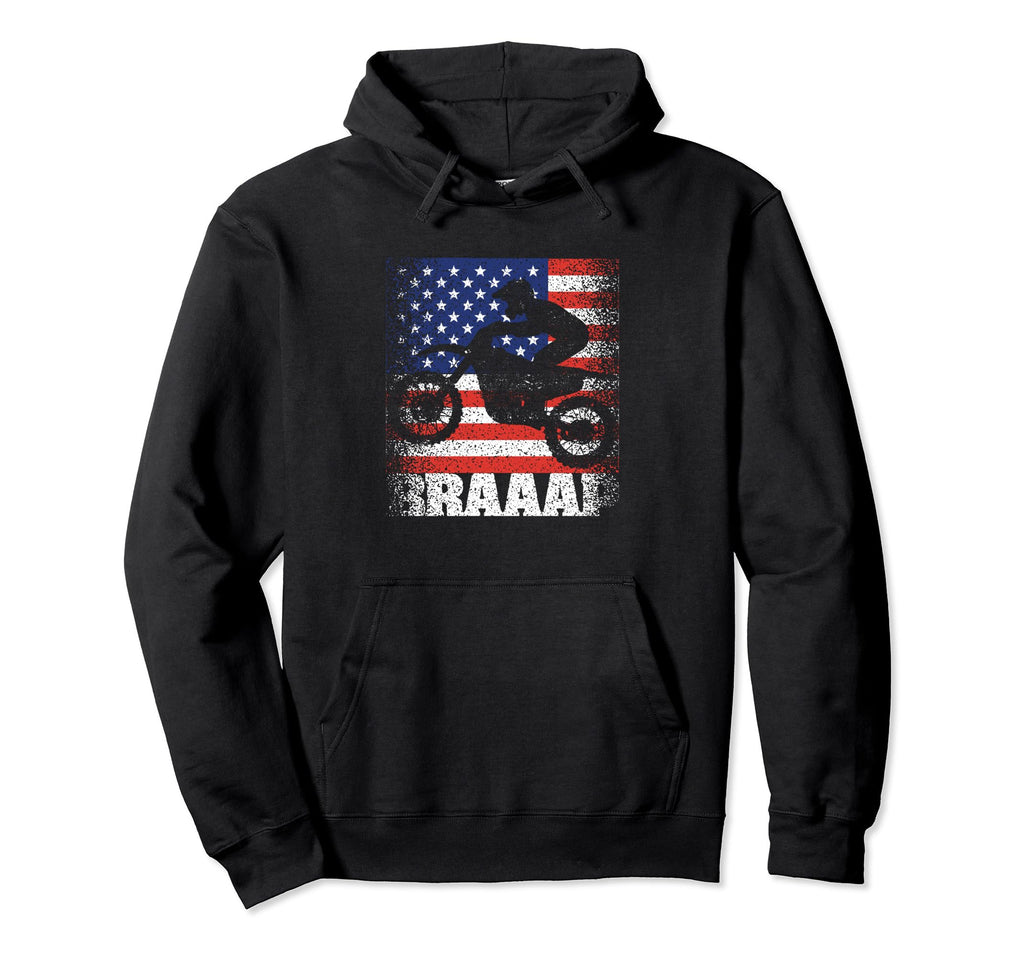 Braaap Usa American Flag Dirt Bike Hoodie - Custom Art Print Unisex - T-Shirt, Sweatshirt, Hoodie