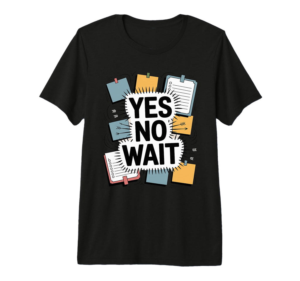 Yes No Wait Funny Indecisive T-Shirt - Fun Novelty Design Men Women - T-Shirt, Sweatshirt, Hoodie