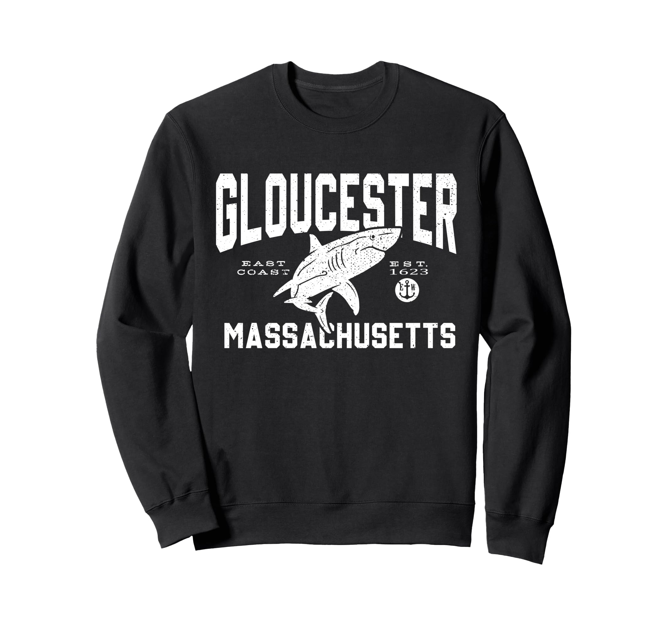 Shark Typography Gloucester Mass Sweatshirt - Graphic Print for Adults - T-Shirt, Sweatshirt, Hoodie