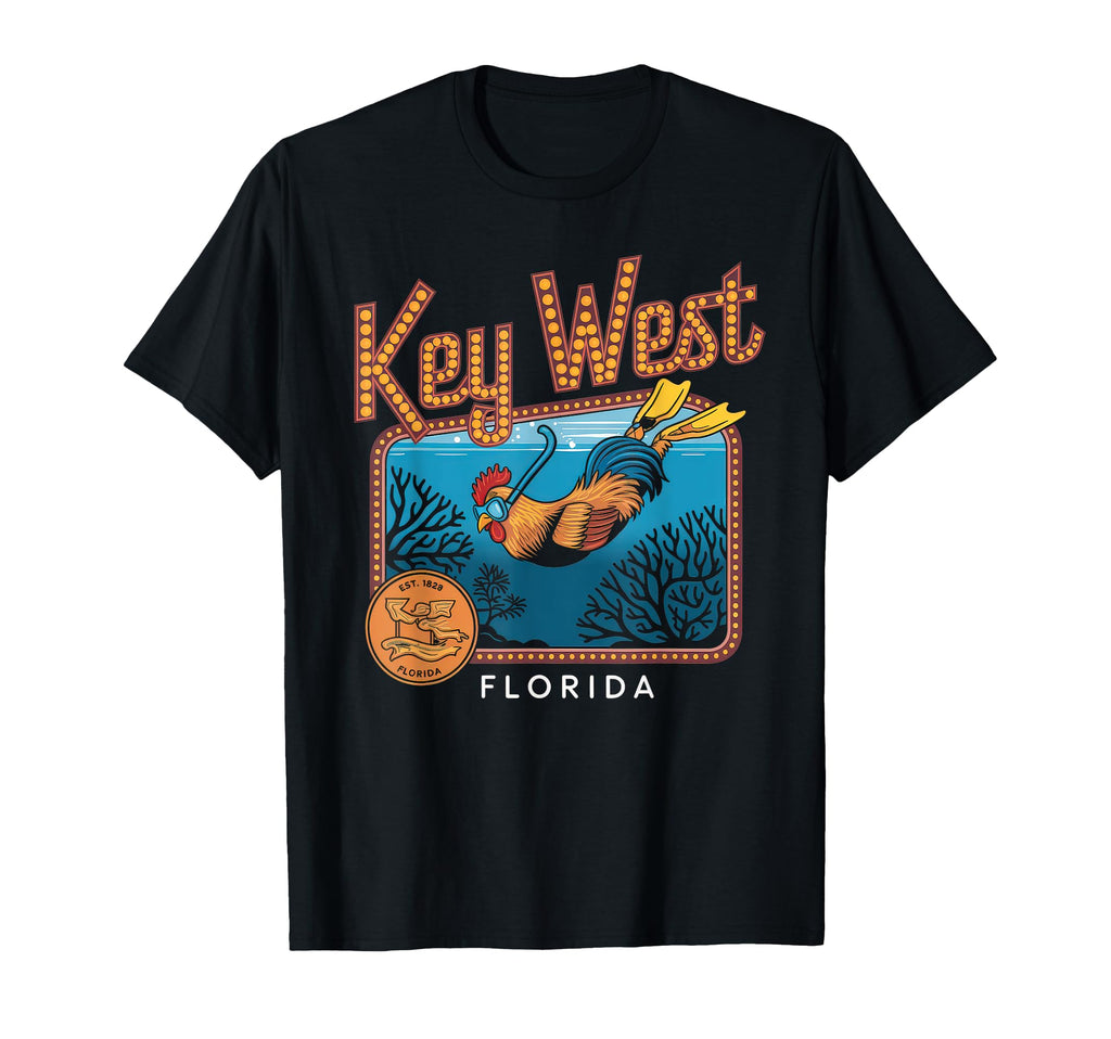 Key West Florida Rooster Vaction Summer T-Shirt - Trendy Graphic Men Women - T-Shirt, Sweatshirt, Hoodie