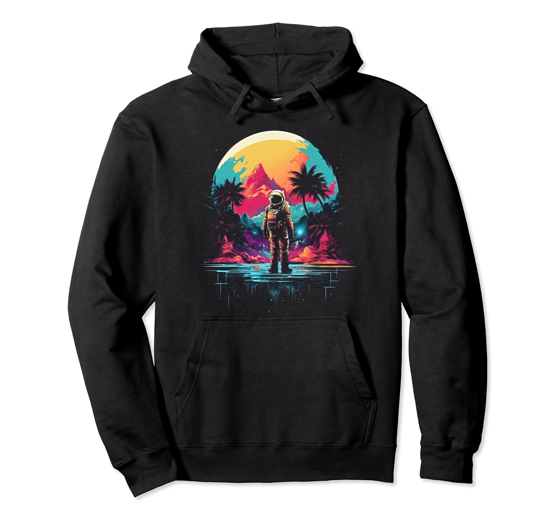 Synthwave Astronaut Cyberpunk 80S Sci Fi Hoodie - Trendy Graphic Men Women - T-Shirt, Sweatshirt, Hoodie