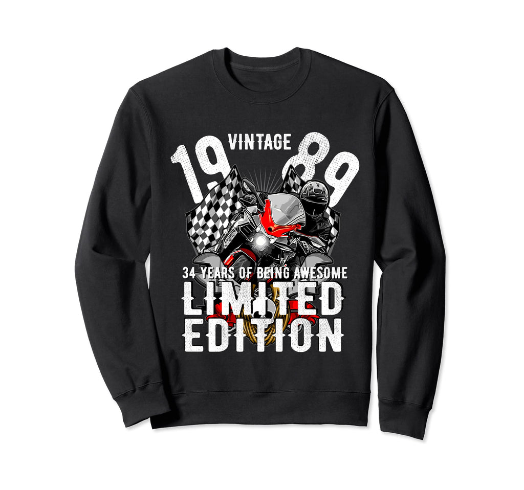 1989 Biker And Motorcycle Sweatshirt - Unique Graphic Men Women - T-Shirt, Sweatshirt, Hoodie