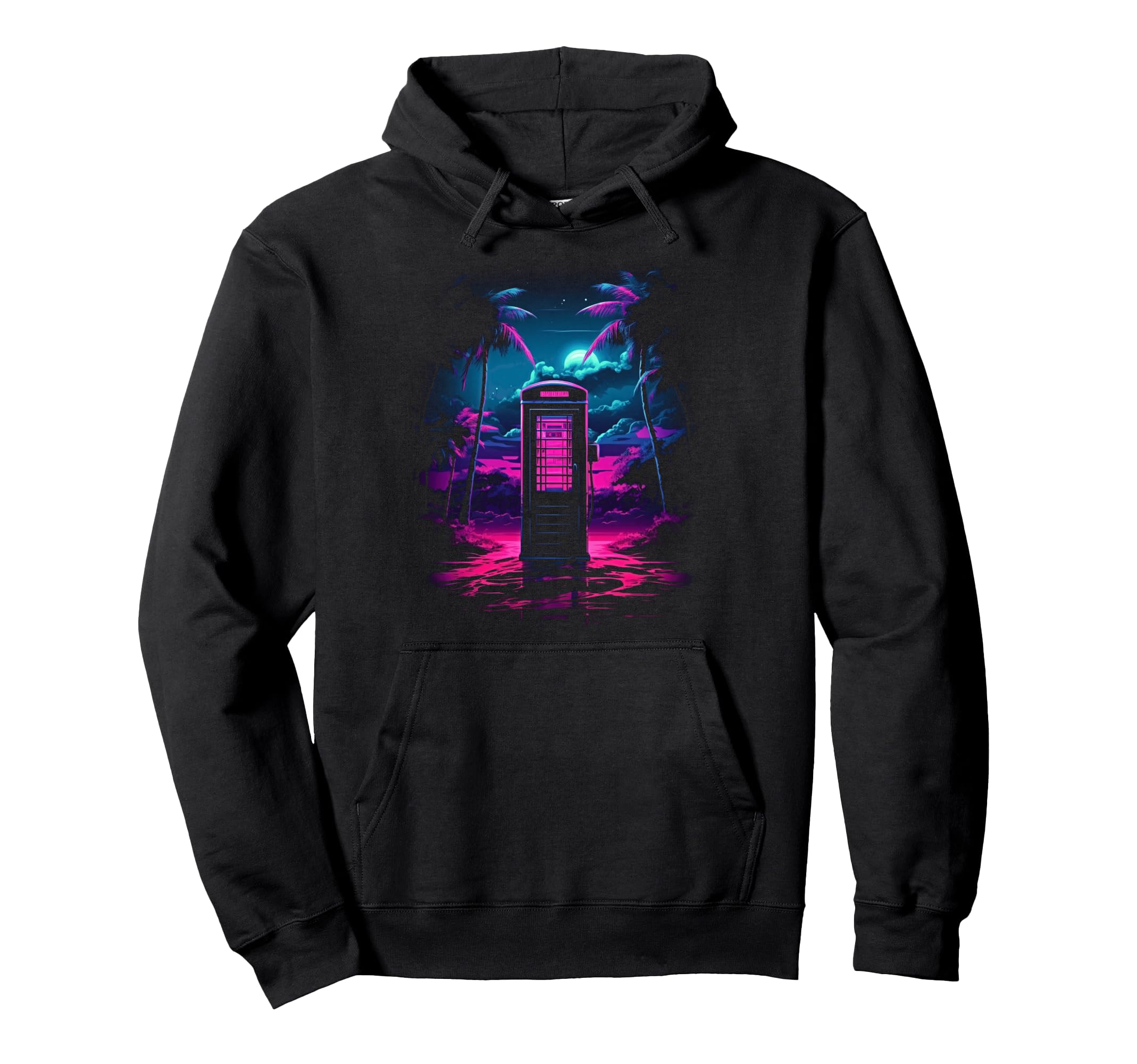 Vaporwave Phone Booth 80S Synthwave 5 Hoodie - Trendy Graphic for Adults - T-Shirt, Sweatshirt, Hoodie