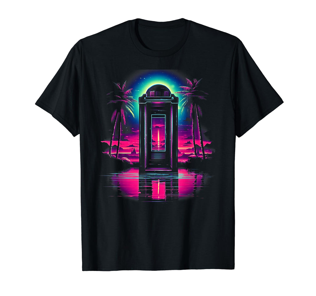 Vaporwave Phone Booth 80S Synthwave 8 T-Shirt - Minimalist Print Unisex - T-Shirt, Sweatshirt, Hoodie