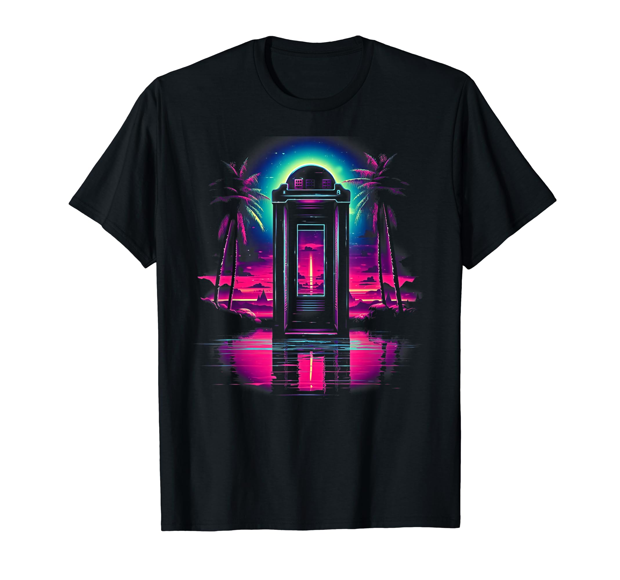 Vaporwave Phone Booth 80S Synthwave 8 T-Shirt - Minimalist Print Unisex - T-Shirt, Sweatshirt, Hoodie