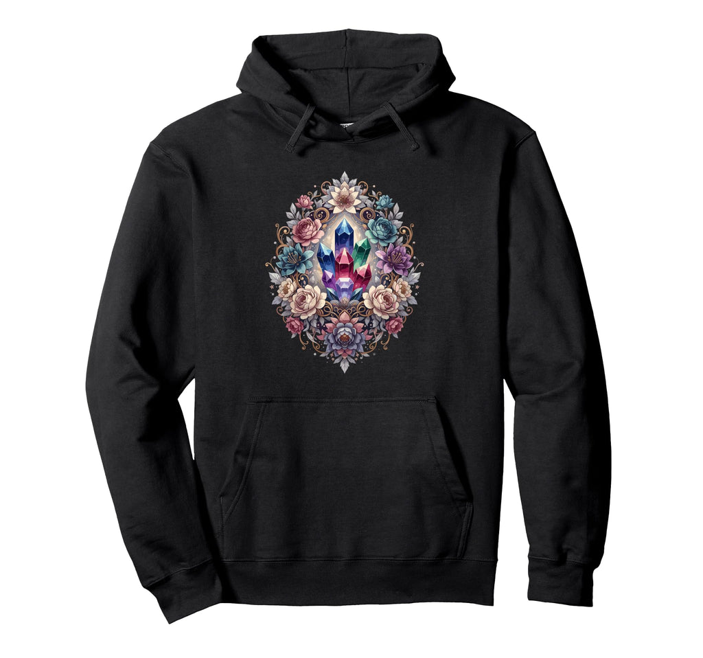 Colorful Crystal Cluster Surrounded Hoodie - Aesthetic Graphic Men Women - T-Shirt, Sweatshirt, Hoodie