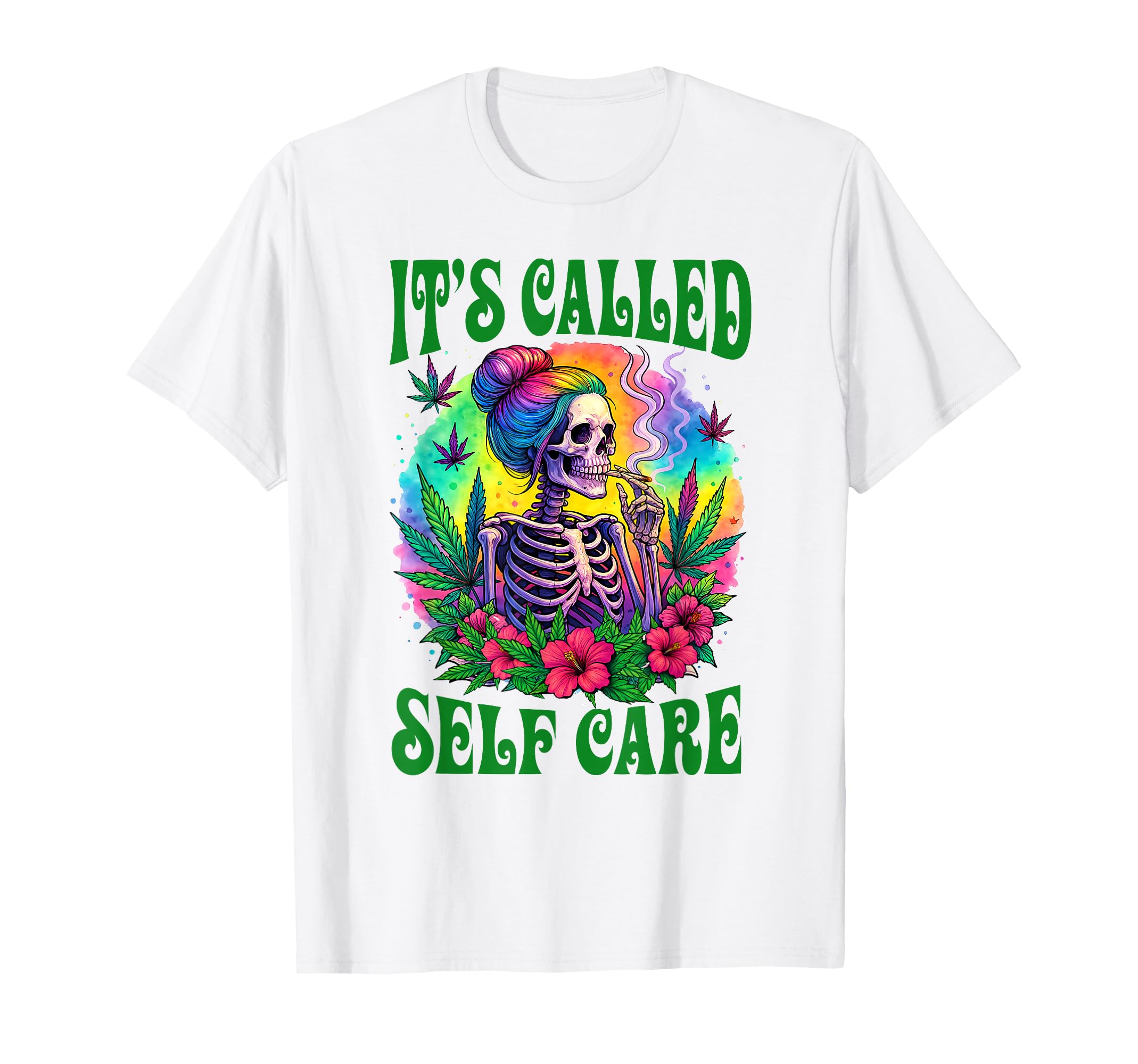 Cannabis Weed Lover Skeleton Smoking T-Shirt - Novelty Apparel for Adults - T-Shirt, Sweatshirt, Hoodie