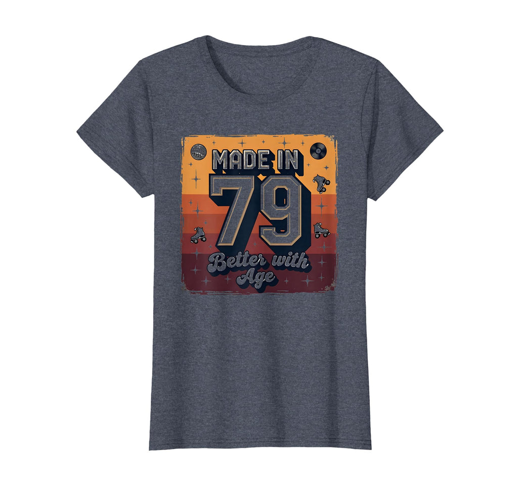 Made 79 Better Age Birthday Gift Heather T-Shirt - Graphic Print Unisex - T-Shirt, Sweatshirt, Hoodie