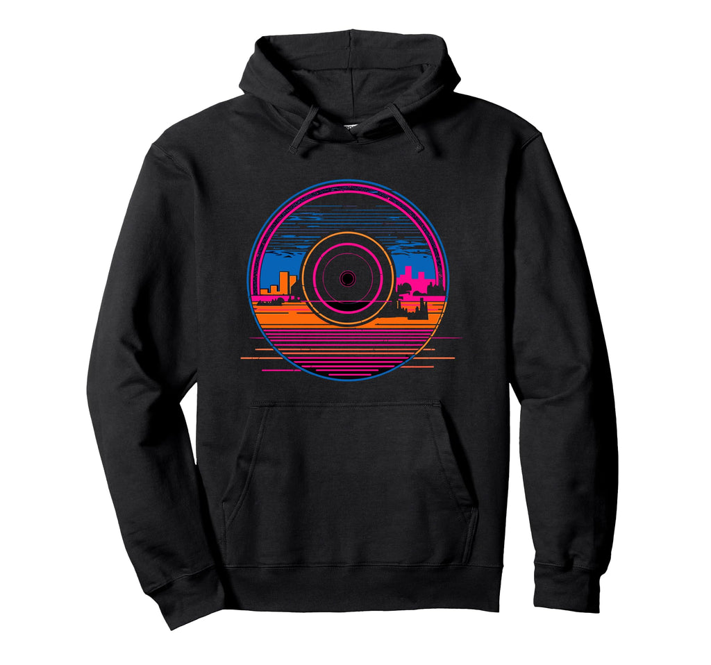 Vinyl Record Vaporwave Turntable Music Hoodie - Streetwear Style for Adults - T-Shirt, Sweatshirt, Hoodie