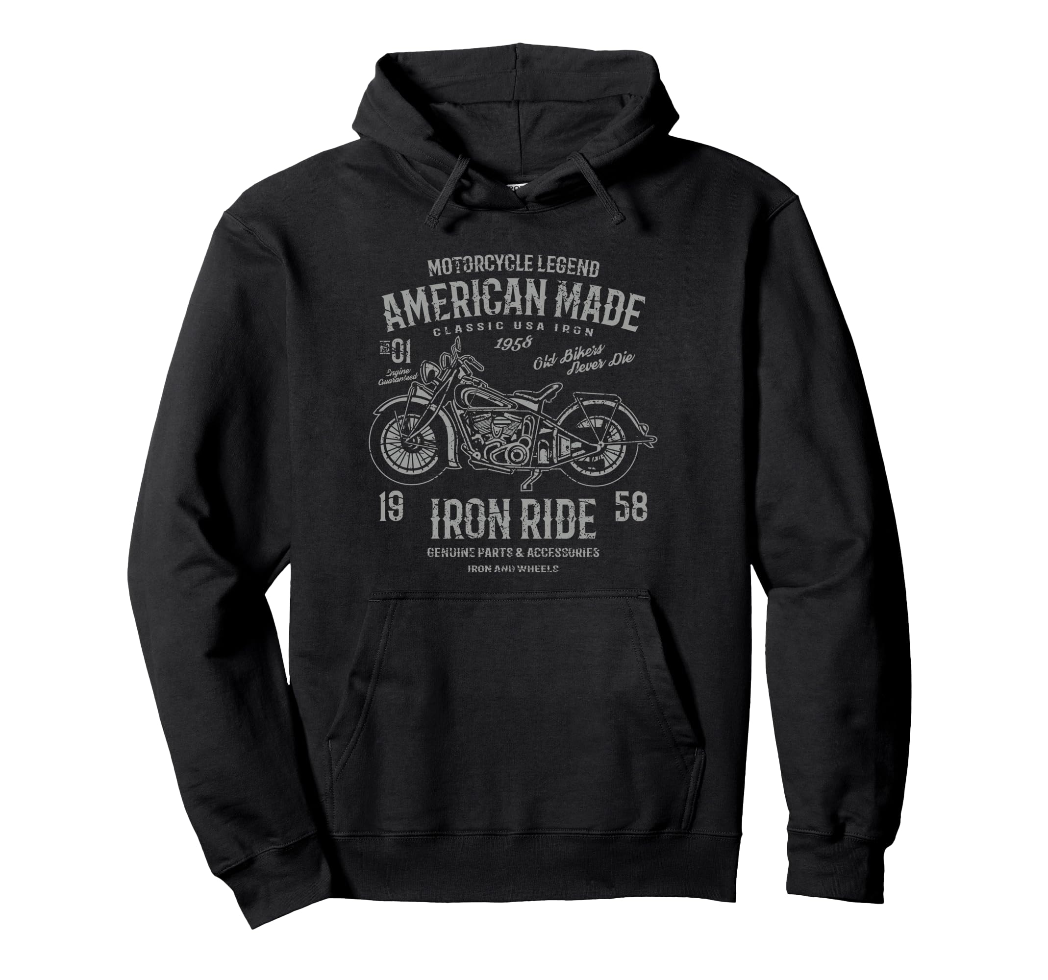American Motorcycle Distressed Hoodie - Trendy Graphic Unisex - T-Shirt, Sweatshirt, Hoodie