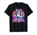 Cat Roller Skater 80S 90S Synthwave T-Shirt - Novelty Apparel Men Women - T-Shirt, Sweatshirt, Hoodie