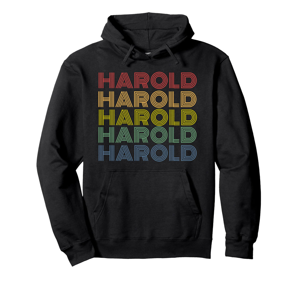 Harold Name Rainbow 70S Typography Hoodie - Custom Art Print Men Women - T-Shirt, Sweatshirt, Hoodie