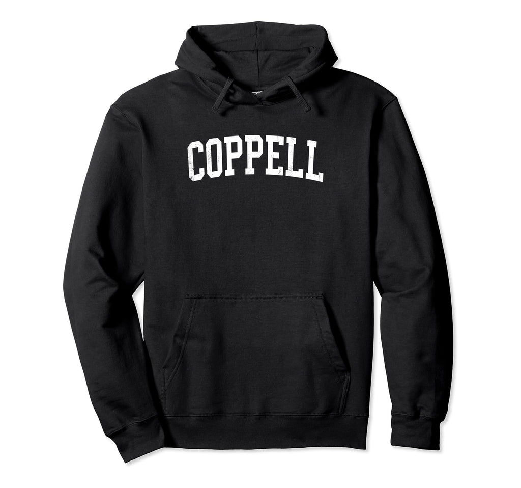 Coppell Tx Distressed White Varsity Hoodie - Custom Art Print Unisex - T-Shirt, Sweatshirt, Hoodie
