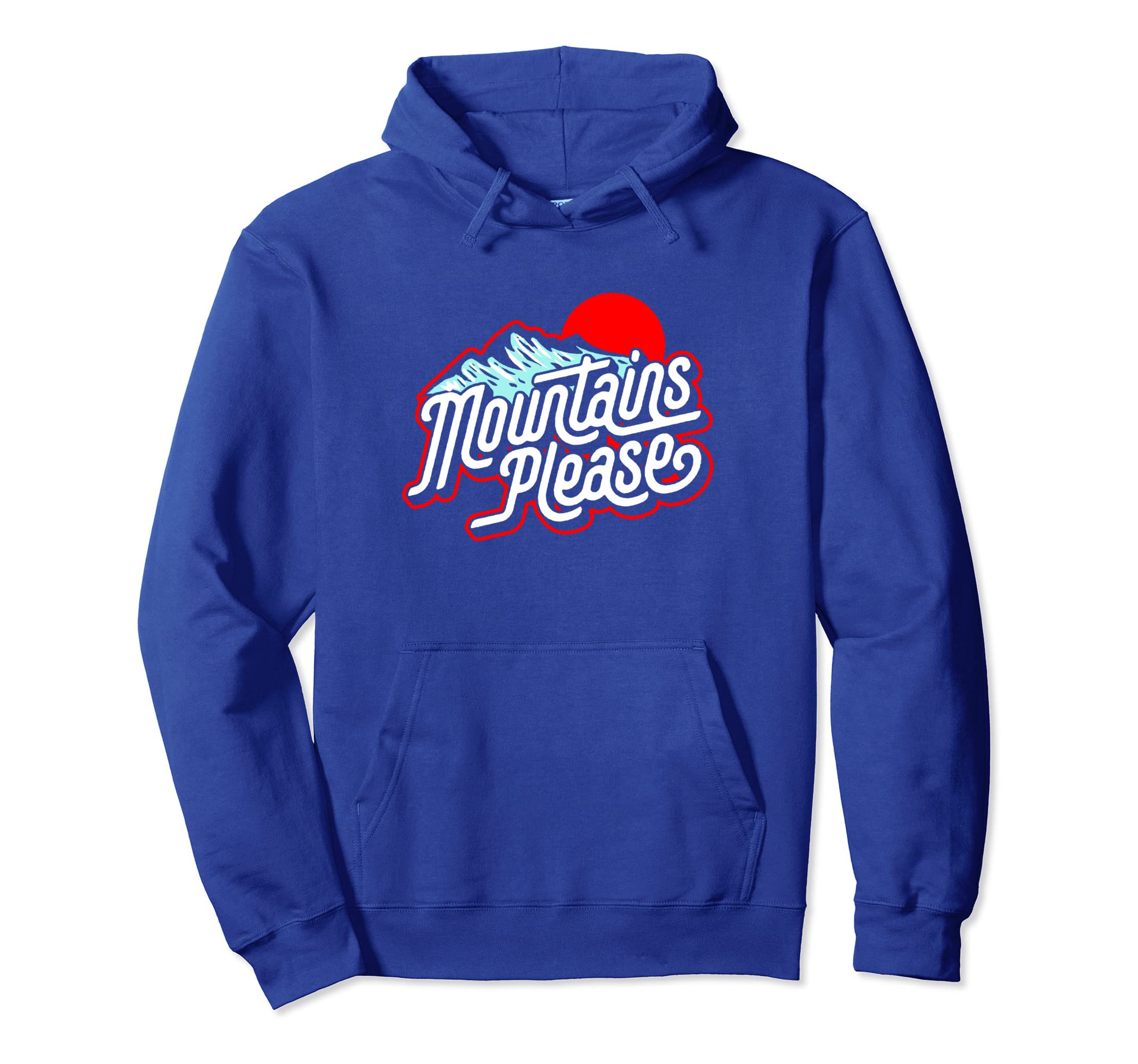 Mountains Please Eighties Hiking Hoodie - Minimalist Print Men Women - T-Shirt, Sweatshirt, Hoodie