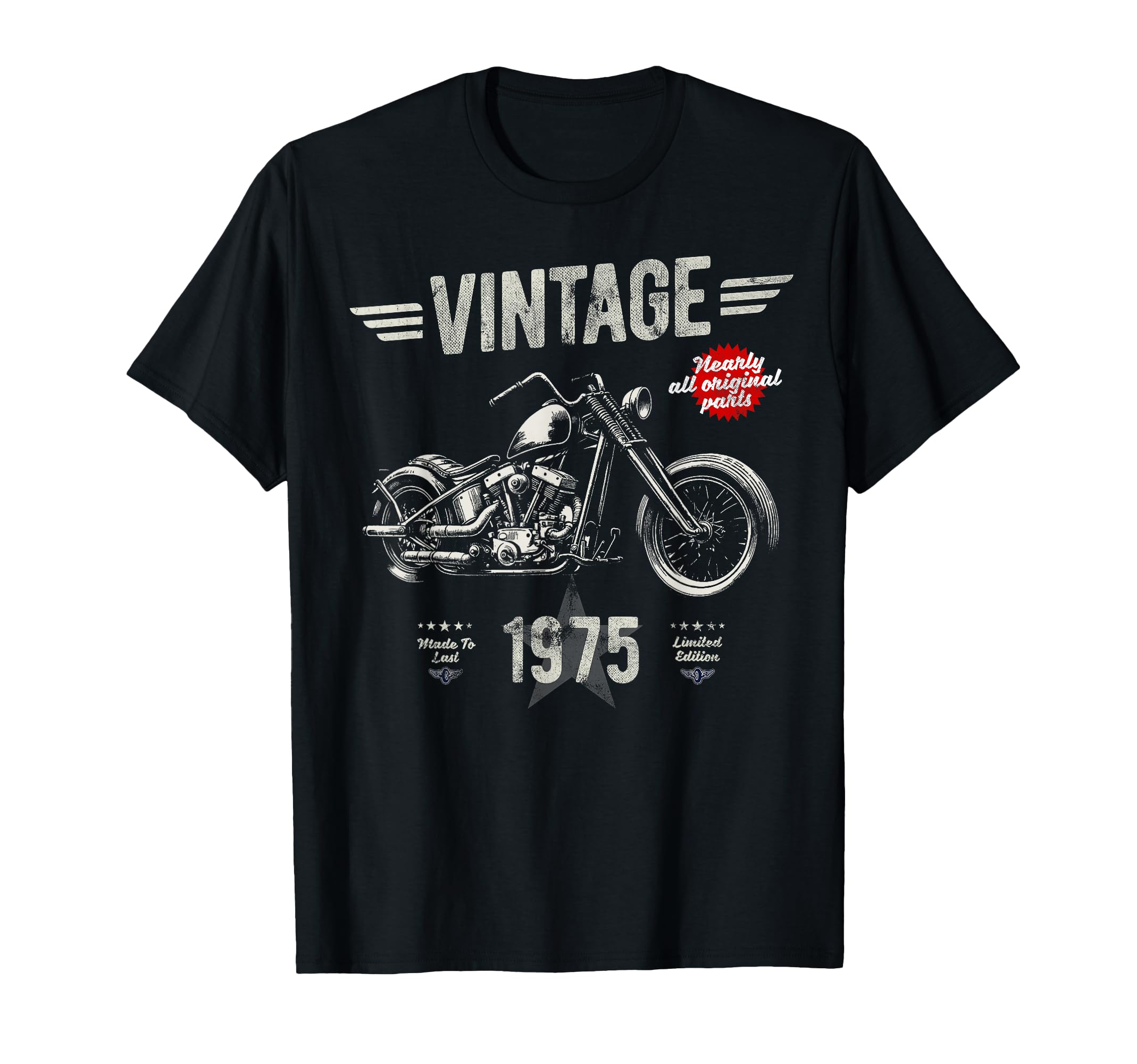Born 1975 50Th Birthday Motorbike T-Shirt - Custom Art Print Men Women - T-Shirt, Sweatshirt, Hoodie