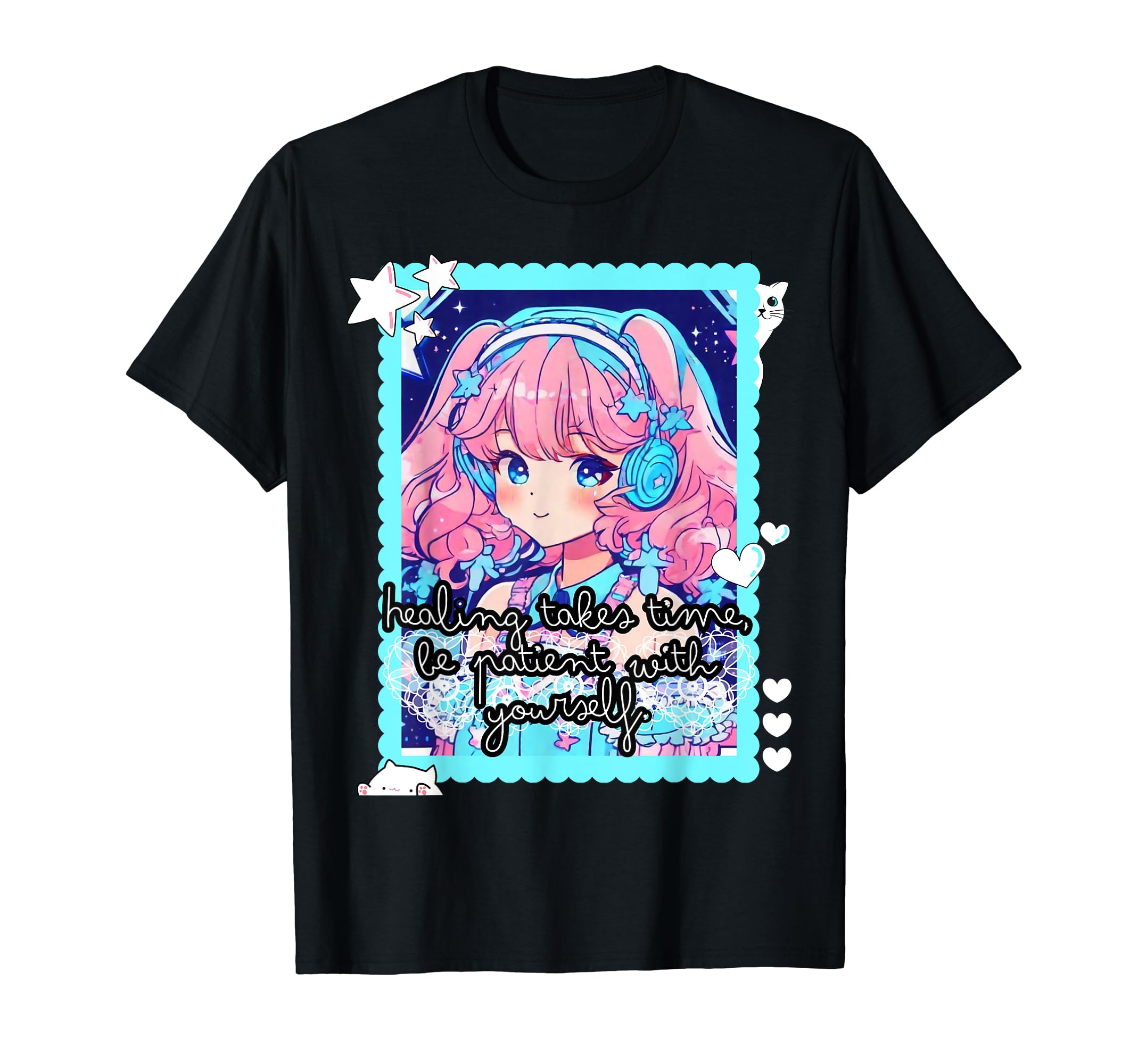 Kawaii Darkness Bright Mind Pastel T-Shirt - Custom Art Print Men Women - T-Shirt, Sweatshirt, Hoodie
