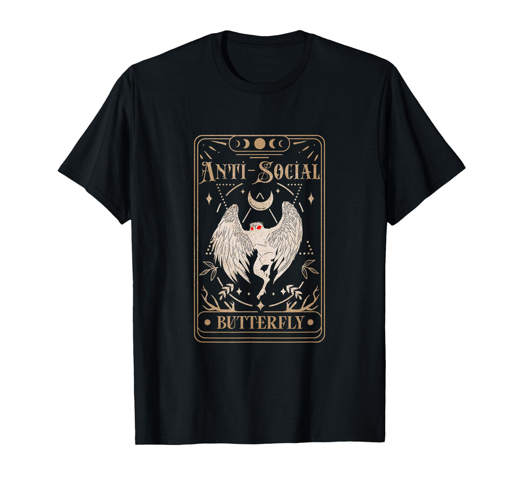 Mothman Tarot Card Antisocial T-Shirt - Minimalist Print Men Women - T-Shirt, Sweatshirt, Hoodie