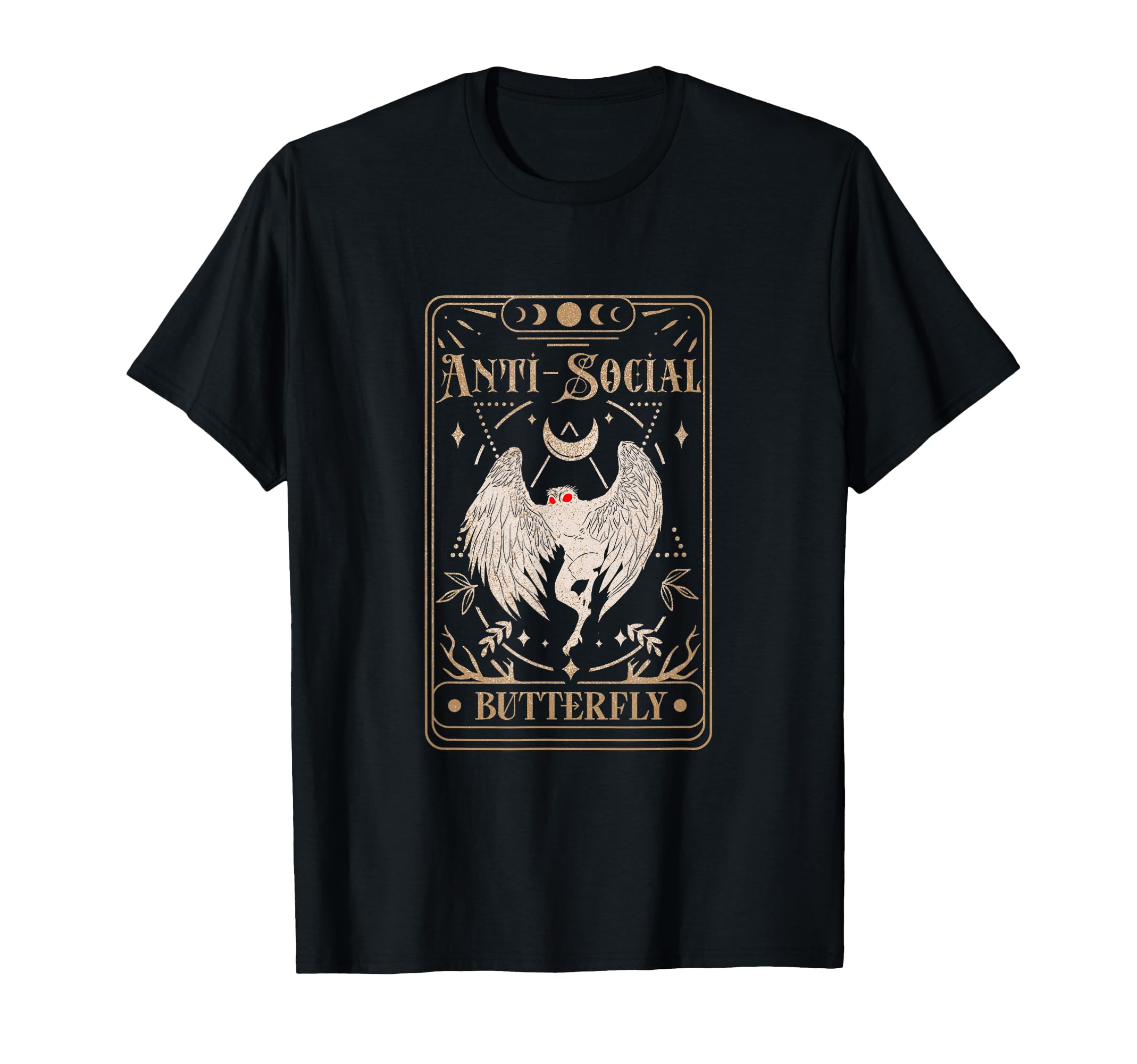 Mothman Tarot Card Antisocial T-Shirt - Minimalist Print Men Women - T-Shirt, Sweatshirt, Hoodie