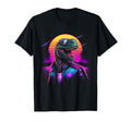 80S Synthwave T Rex Tyrannosaurus T-Shirt - Minimalist Print for Adults - T-Shirt, Sweatshirt, Hoodie