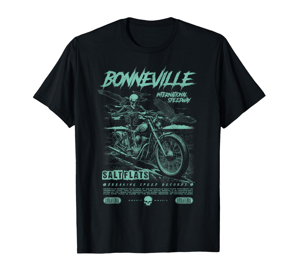 Bonneville Salt Flats Motorcycle T-Shirt - Minimalist Print Men Women - T-Shirt, Sweatshirt, Hoodie
