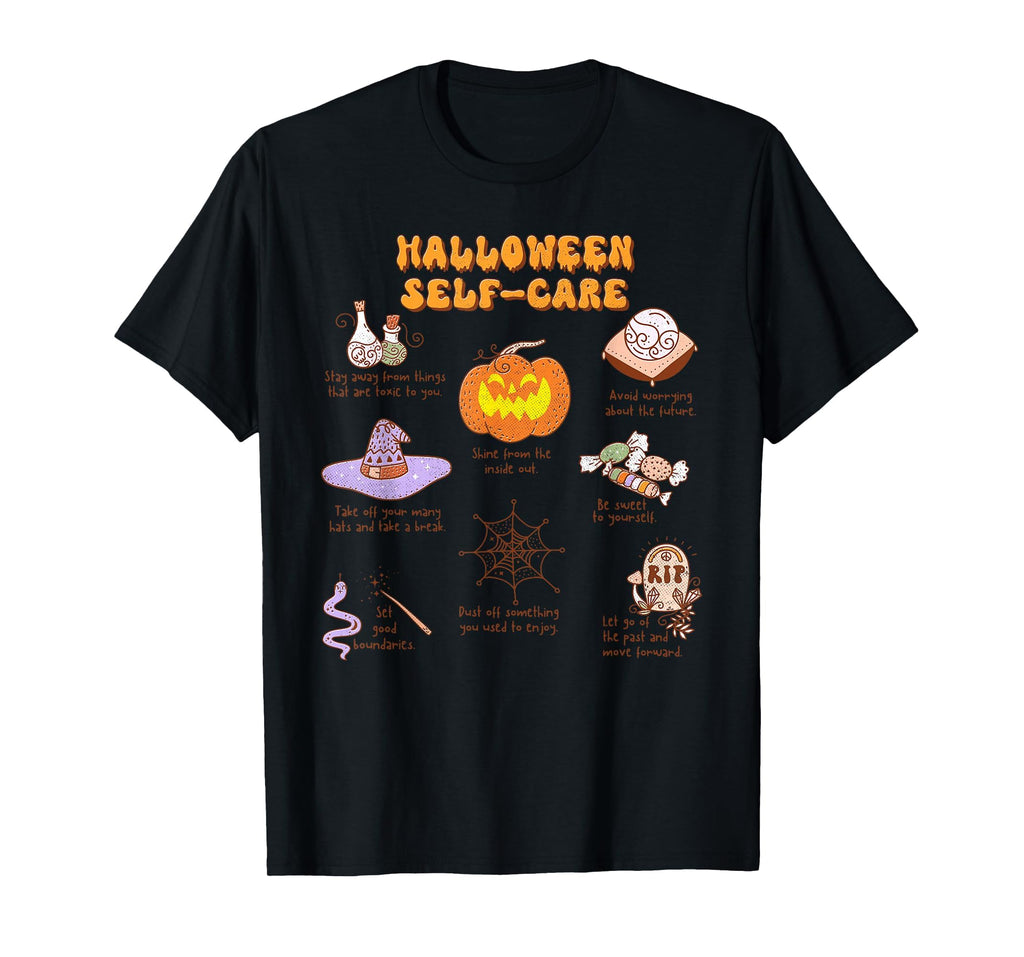 Halloween Mental Health Self Care Self T-Shirt - Graphic Print Men Women - T-Shirt, Sweatshirt, Hoodie