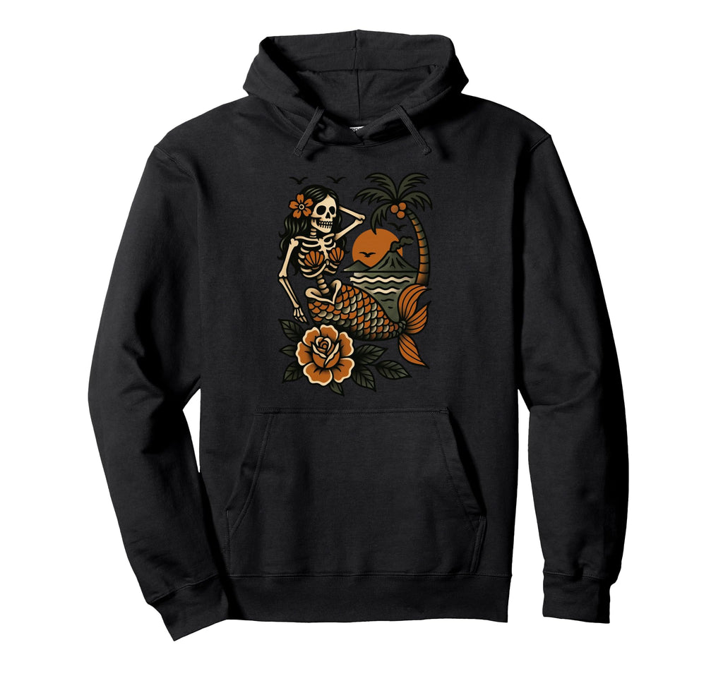 Skeleton Mermaid Tattoo Flash American Hoodie - Fun Novelty Design Unisex - T-Shirt, Sweatshirt, Hoodie