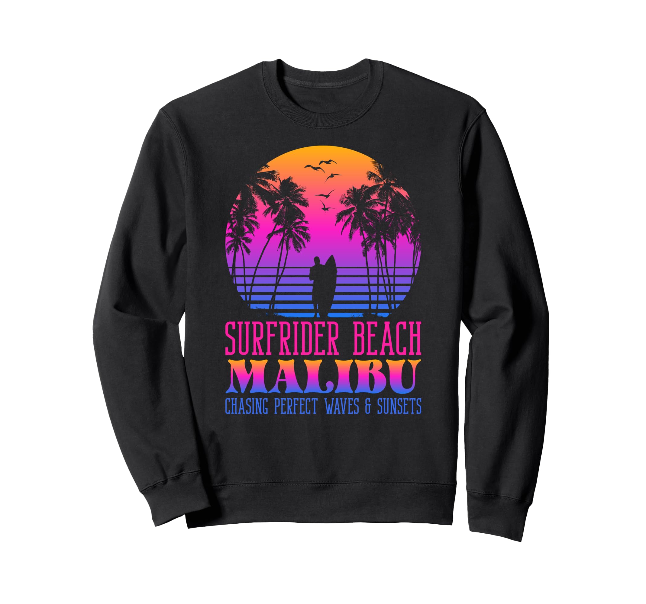 Waves Sunsets Surfrider Beach Sweatshirt - Fun Novelty Design for Adults - T-Shirt, Sweatshirt, Hoodie