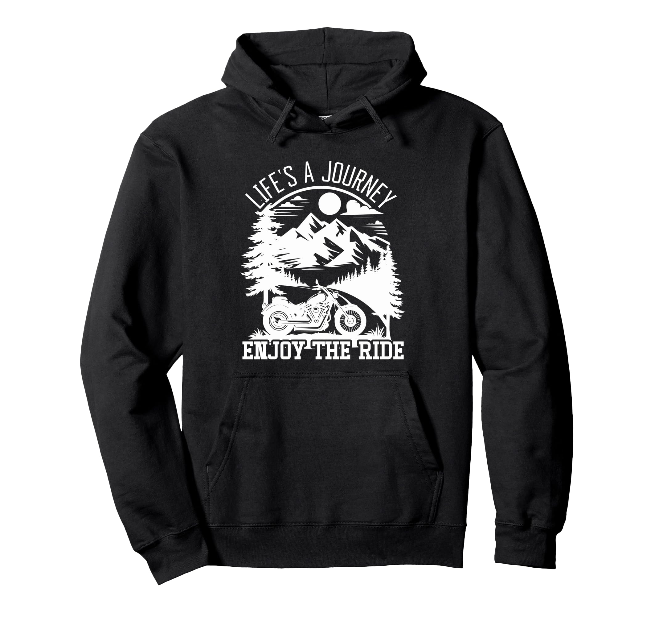Lifes Journey Enjoy Ride Motorcycle Hoodie - Novelty Apparel for Adults - T-Shirt, Sweatshirt, Hoodie