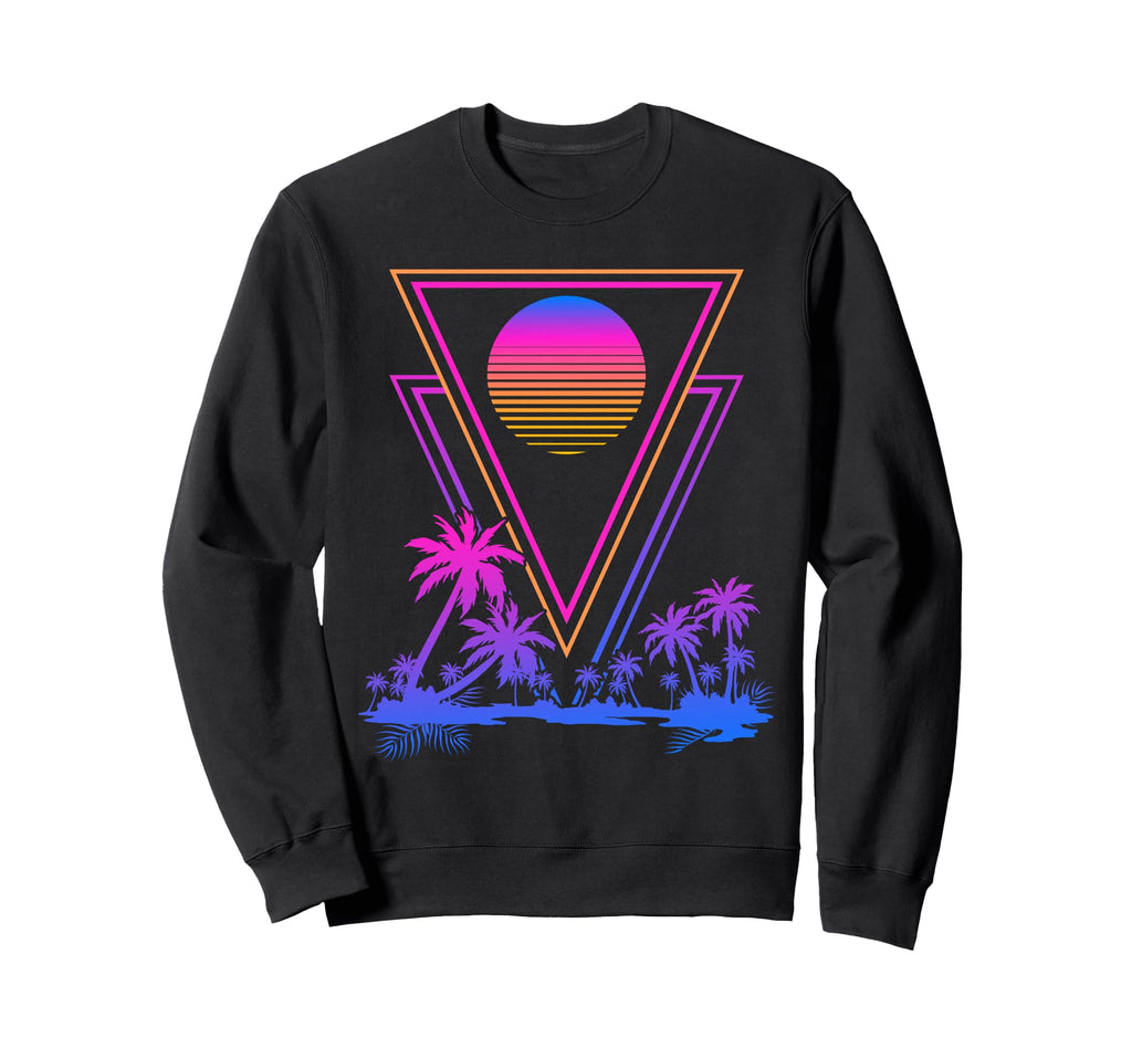 Synthwave Aesthetic 1980S Palm Sweatshirt - Streetwear Style Men Women - T-Shirt, Sweatshirt, Hoodie