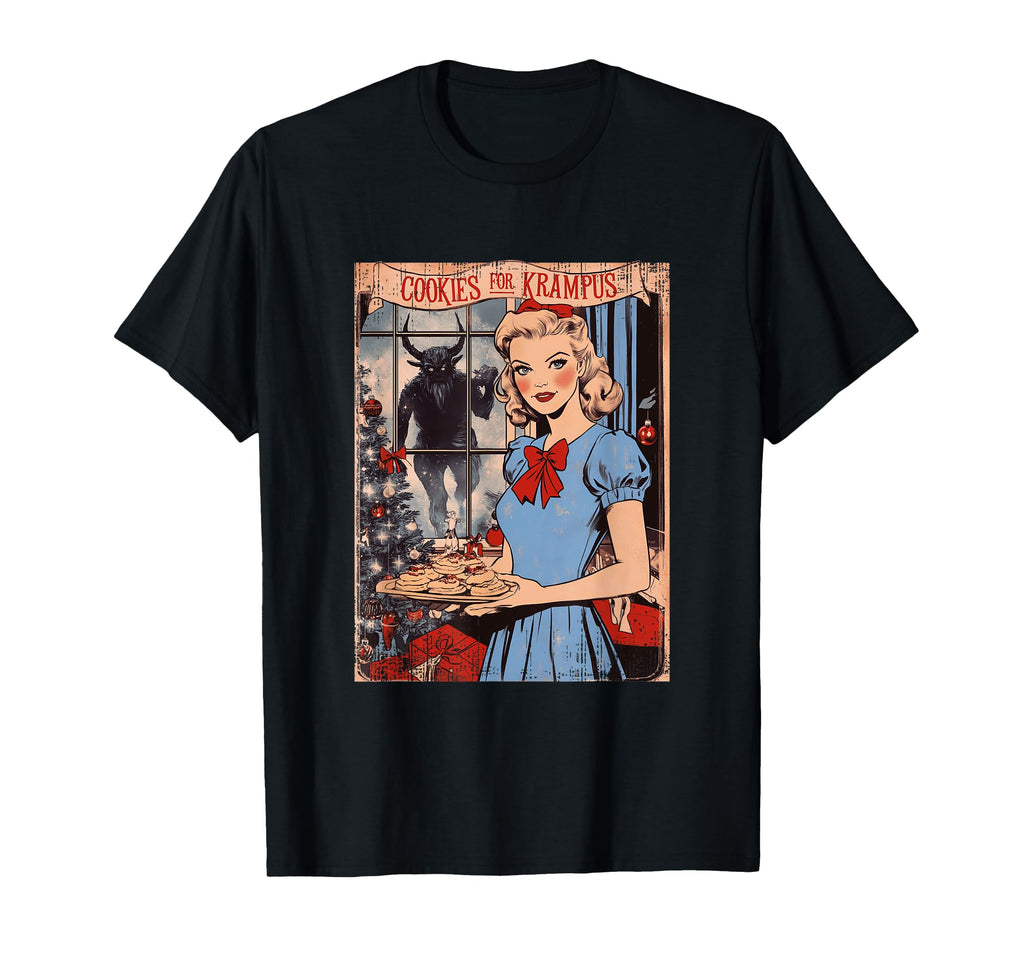 Old Postcard Cookies Krampus Art T-Shirt - Trendy Graphic Men Women - T-Shirt, Sweatshirt, Hoodie