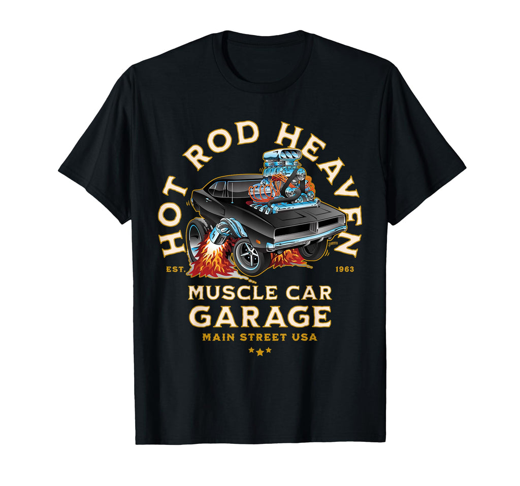 Hotrod Heaven Muscle Car Garage Usa Car T-Shirt - Streetwear Style Unisex - T-Shirt, Sweatshirt, Hoodie