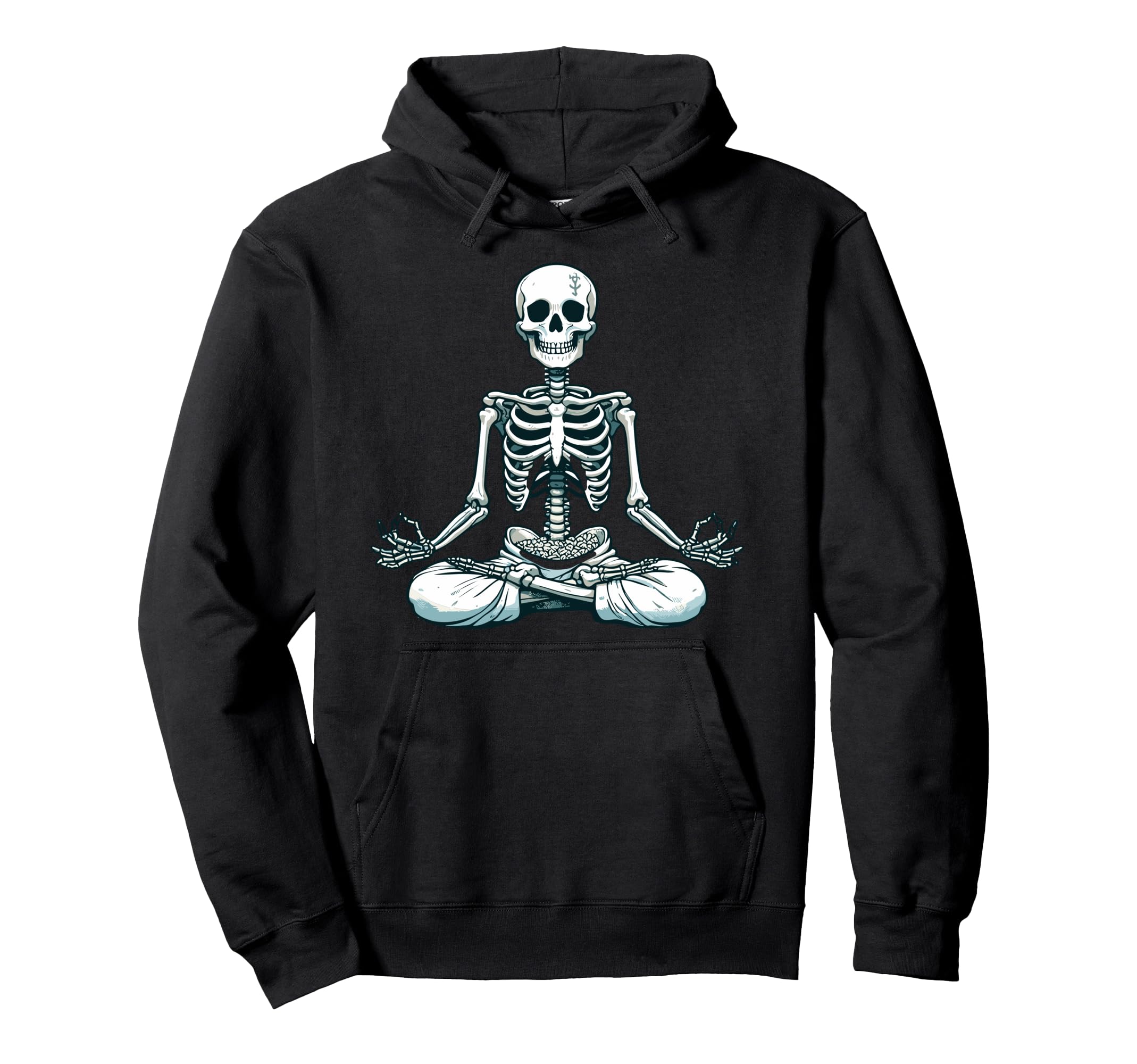 Meditation Skeleton Yoga Pose Relaxing Hoodie - Trendy Graphic Unisex - T-Shirt, Sweatshirt, Hoodie
