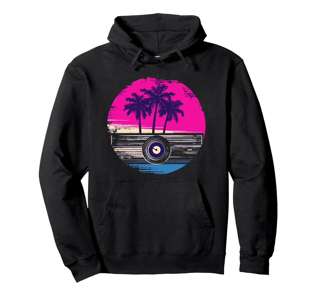 Vinyl Record Vaporwave Turntable Music Hoodie - Streetwear Style for Adults - T-Shirt, Sweatshirt, Hoodie