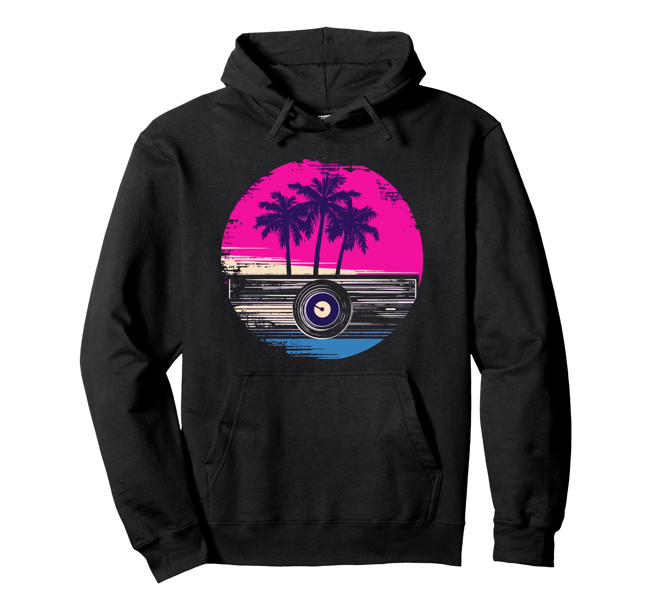 Vinyl Record Vaporwave Turntable Music Hoodie - Streetwear Style Unisex - T-Shirt, Sweatshirt, Hoodie