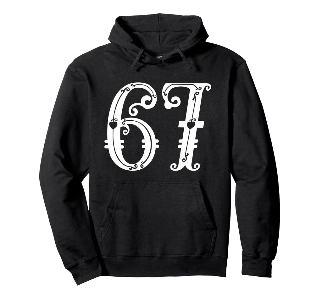 67 Victorian Ornate Number Meme Hoodie - Casual Everyday Wear for Adults - T-Shirt, Sweatshirt, Hoodie
